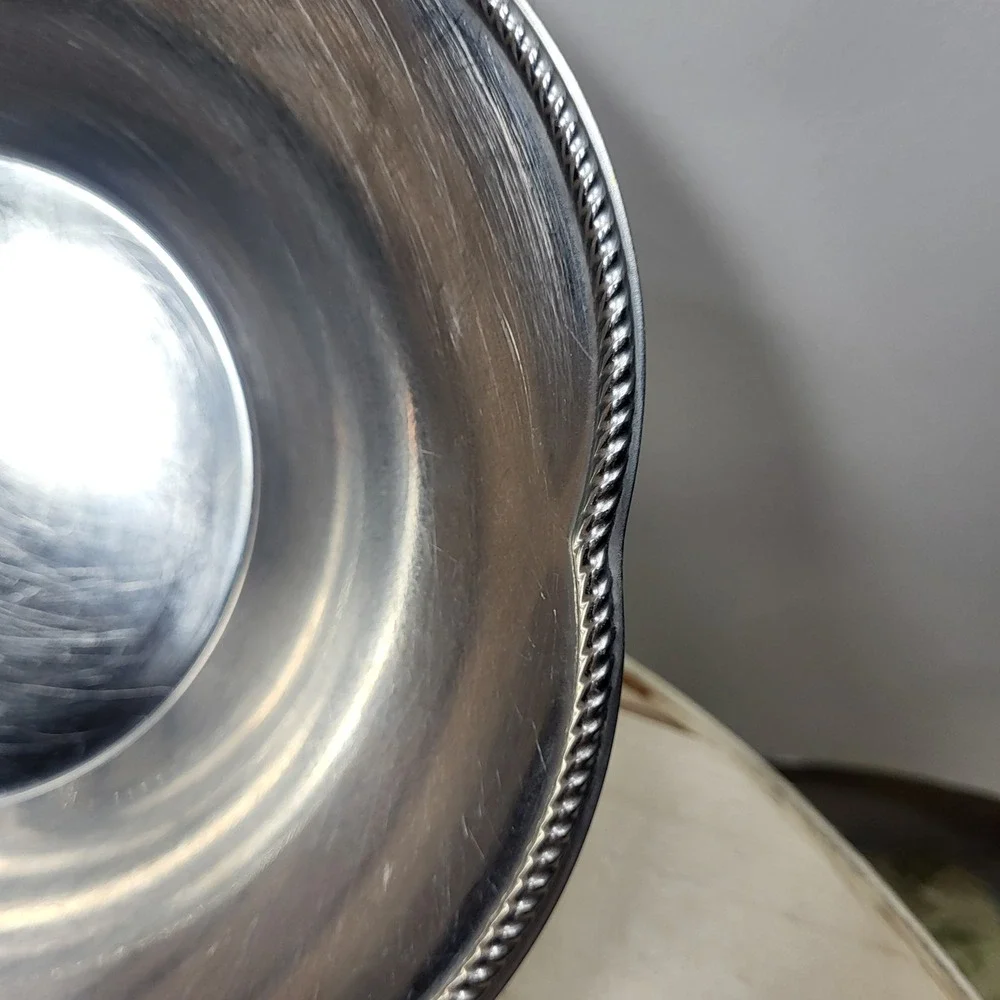 Alfra Alessi 18/10 Stainless Steel Scalloped Bowl Italy Rope Edge Vintage 8.25in
